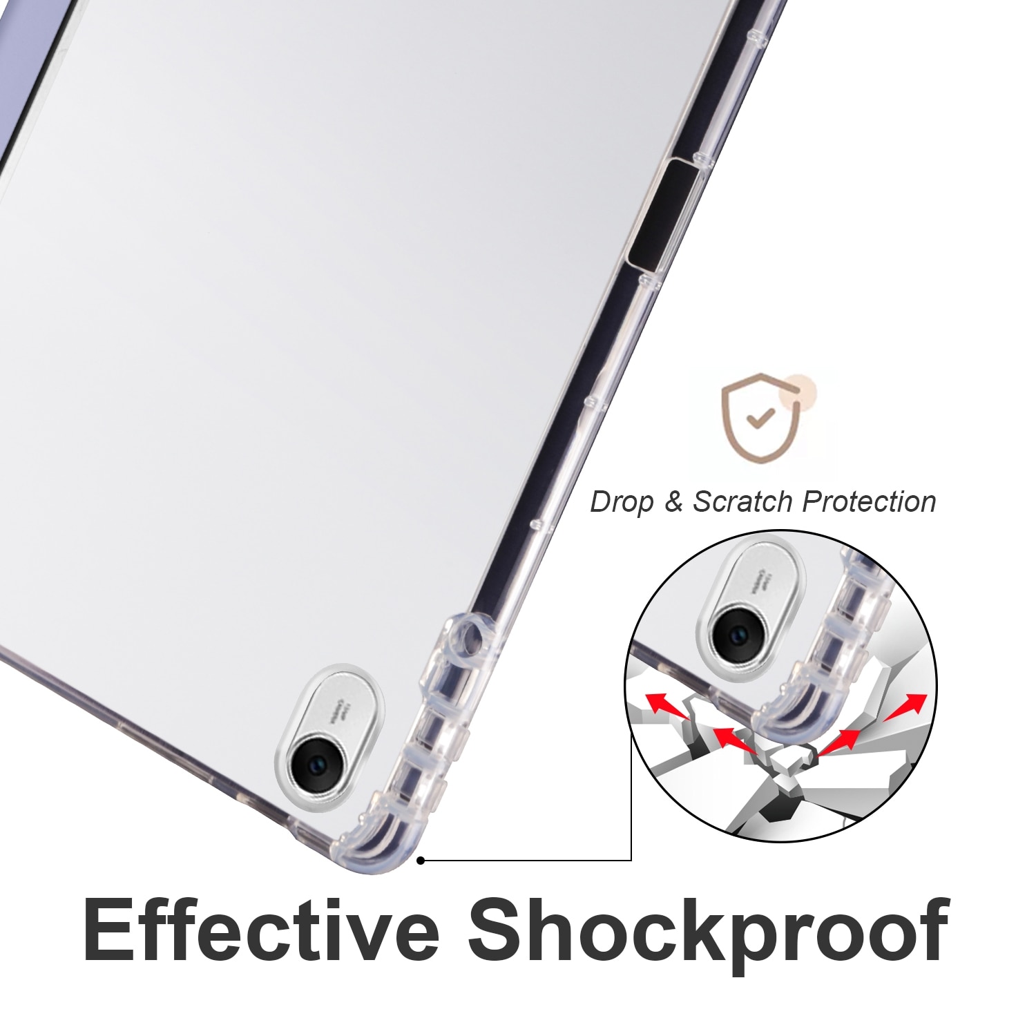 Husa tableta pentru Huawei MatePad 11.5 2023, TPU transparent cu 3 plieri inteligente, piele smart, protectie completa, mov