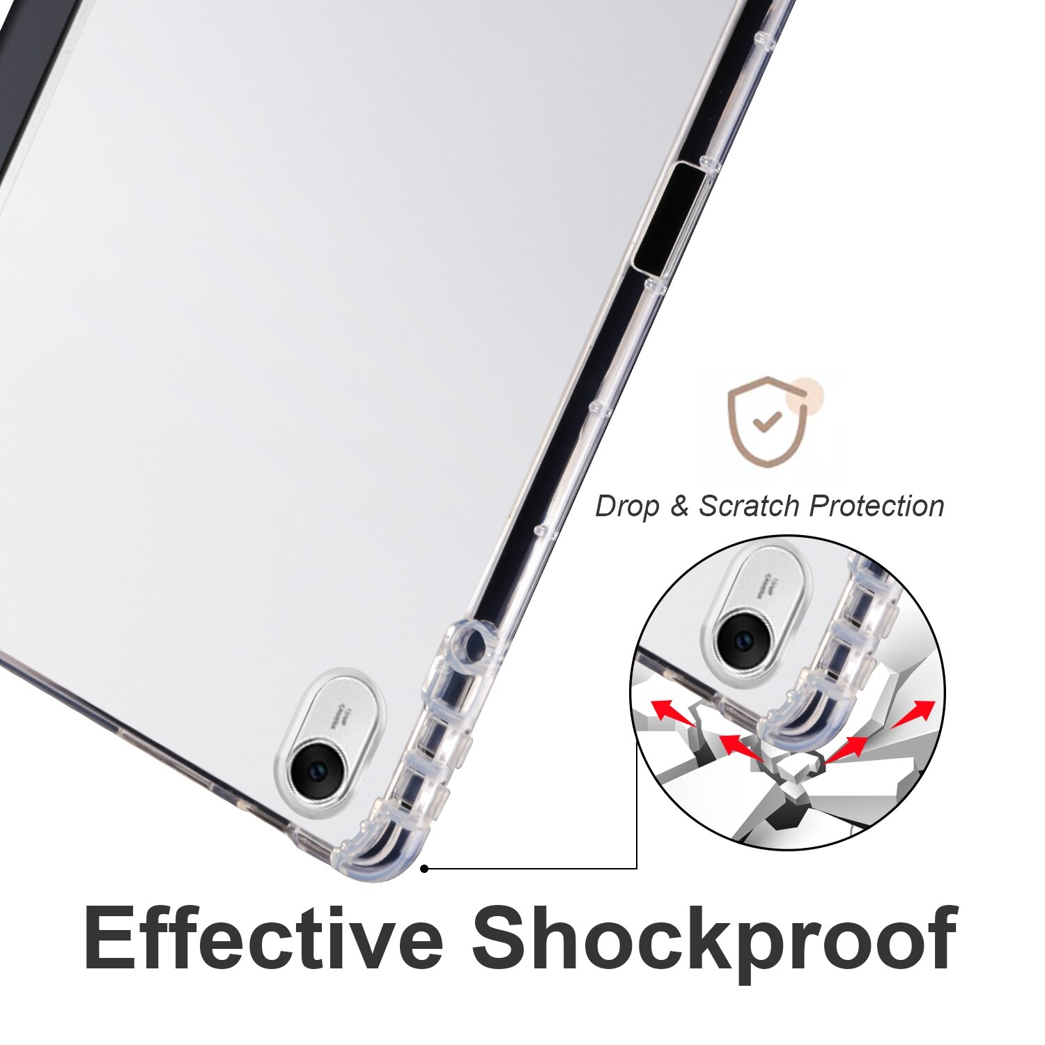 Husa tableta pentru Huawei MatePad 11.5 2023, TPU transparent, tip smart leather, pliere 3, protectie completa, negru