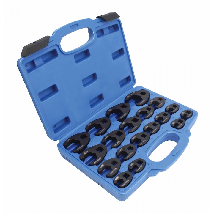 Комплект полуотворени ключове, SATRA, за спирачни и горивни тръби, 8-32 мм, 19 бр