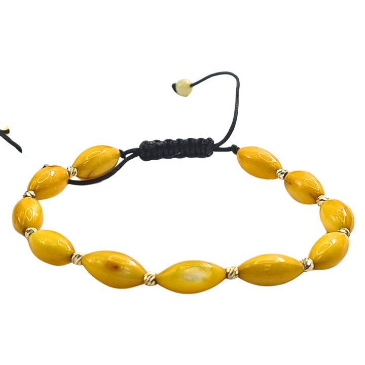 Bratara handmade cu elemente de aur 14k