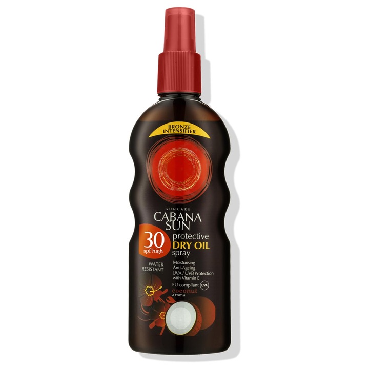 Spray Ulei Uscat Cabana Sun, Bronzare Profundă, SPF 30, 200 ml