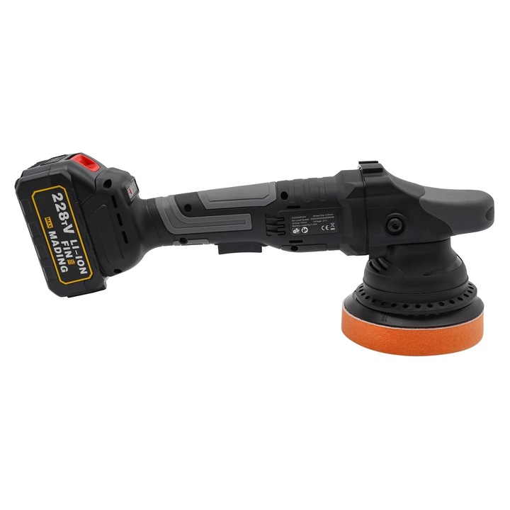 Полираща машина, регулируема скорост, 2 литиеви батерии, черна, пълен комплект