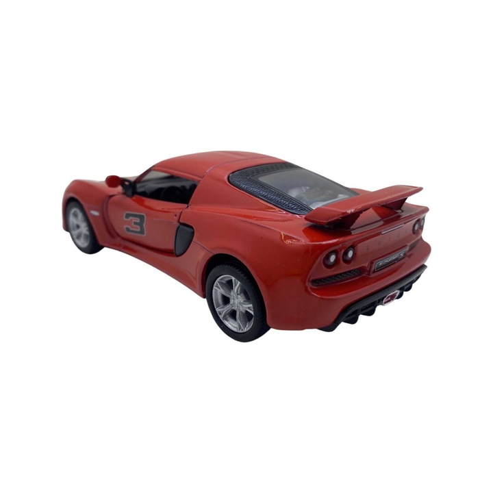 Lotus Exige S autó, piros fém modell 1:36 méretarányú