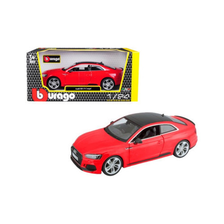 Audi RS5 fém modellautó, piros, 1:24, Bburago