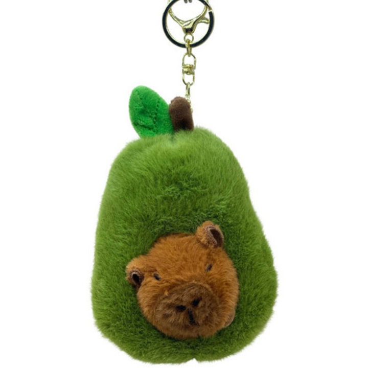 Plüss Capybara kulcstartó, avokádóval