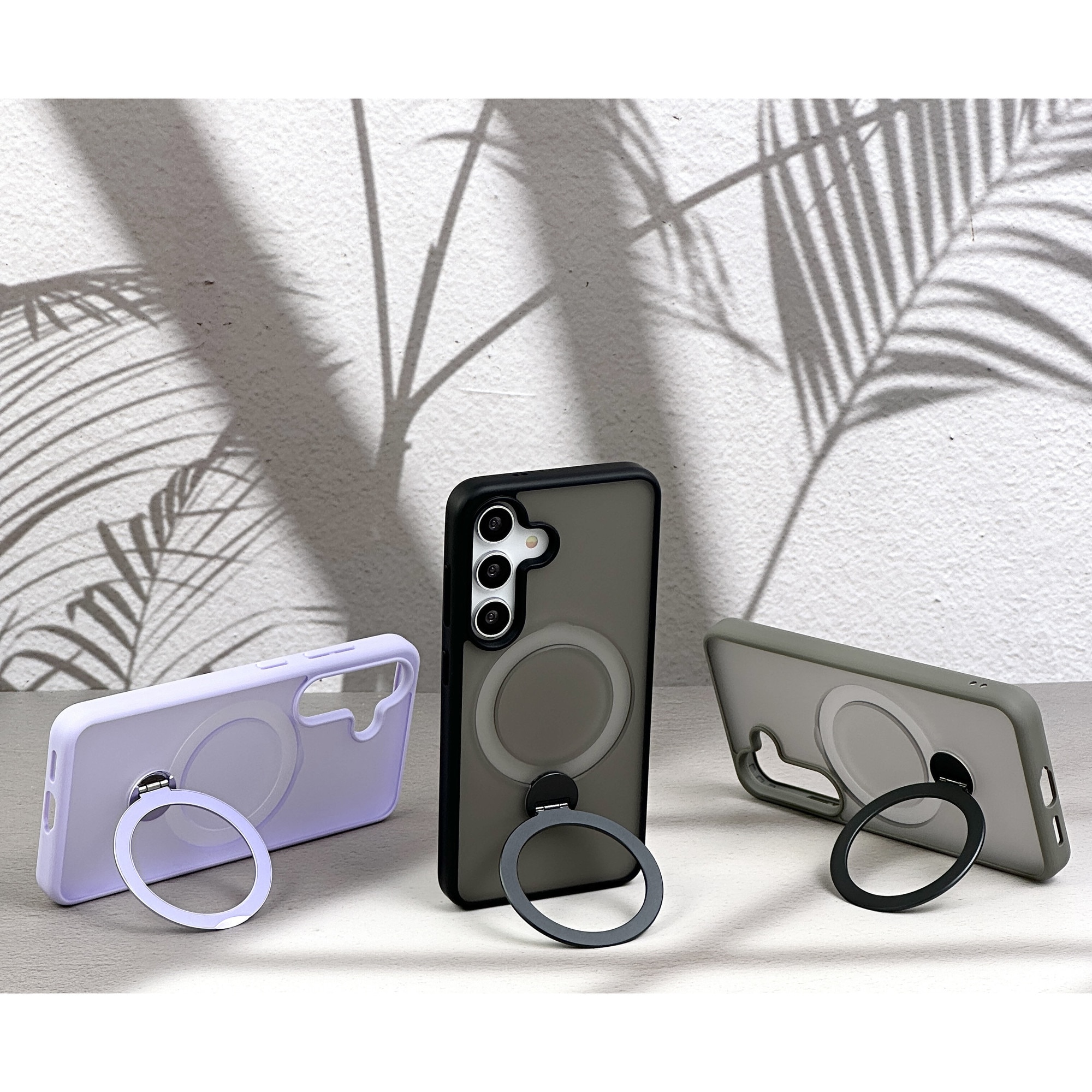 Husa pentru Samsung Galaxy S25 Ultra, Magnetic MagSafe, Suport Rotativ Magnetic 360, Mov transparent