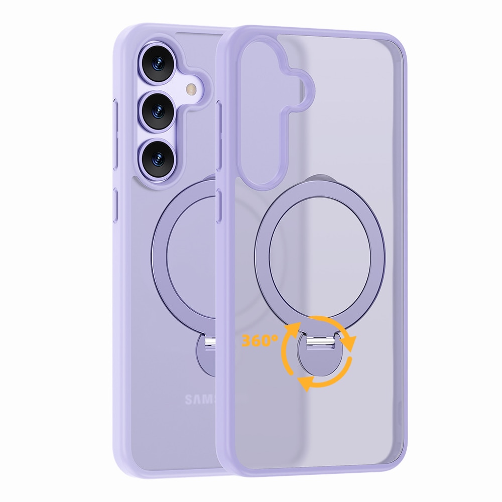 Husa pentru Samsung Galaxy S25 Ultra, Magnetic MagSafe, Suport Rotativ Magnetic 360, Mov transparent