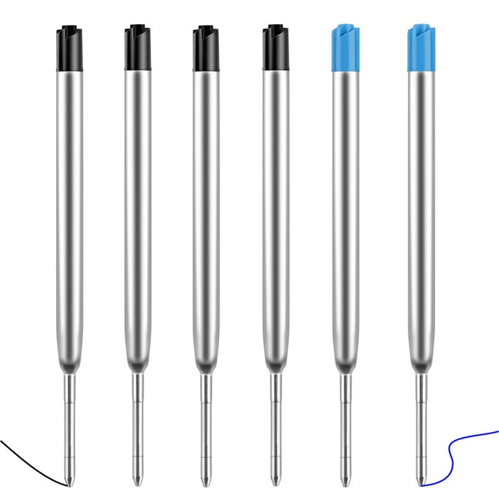 Set 6 mine pix metalice 0.5mm, 4 negru + 2 albastru, universale