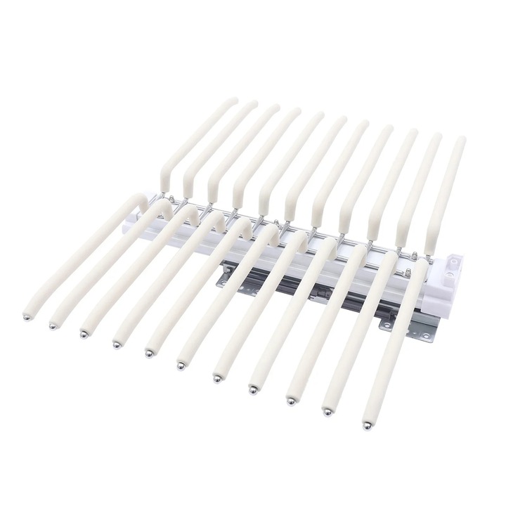 Разтегателна закачалка за панталони, 22 рамена, неръждаема стомана, бежово