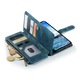 Husa pentru Samsung Galaxy S25 Plus, CaseME, Husa piele portofel, multifunctionala, curelusa mana detasabila, inchidere sigura magnetica, stand, buzunare carduri, bani, casti, chei, Albastru