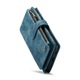 Husa pentru Samsung Galaxy S25 Plus, CaseME, Husa piele portofel, multifunctionala, curelusa mana detasabila, inchidere sigura magnetica, stand, buzunare carduri, bani, casti, chei, Albastru