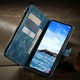 Husa pentru Samsung Galaxy S25 Plus, CaseME, Husa piele portofel, multifunctionala, curelusa mana detasabila, inchidere sigura magnetica, stand, buzunare carduri, bani, casti, chei, Albastru