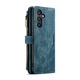 Husa pentru Samsung Galaxy S25 Plus, CaseME, Husa piele portofel, multifunctionala, curelusa mana detasabila, inchidere sigura magnetica, stand, buzunare carduri, bani, casti, chei, Albastru