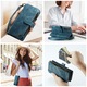 Husa pentru Samsung Galaxy S25 Plus, CaseME, Husa piele portofel, multifunctionala, curelusa mana detasabila, inchidere sigura magnetica, stand, buzunare carduri, bani, casti, chei, Albastru