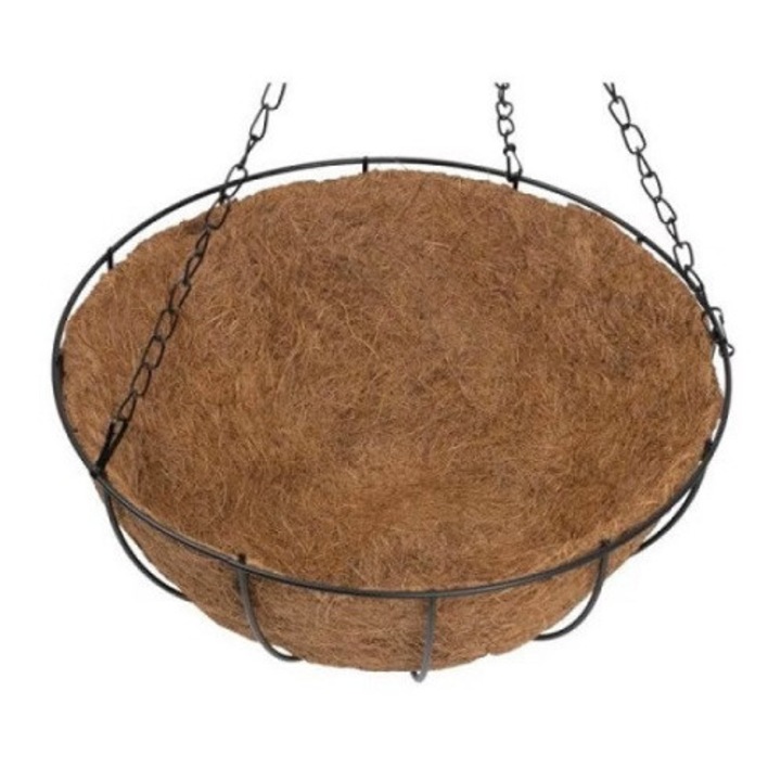 Nádból és fémből készült virágtartó, 25 cm, Wei 07544