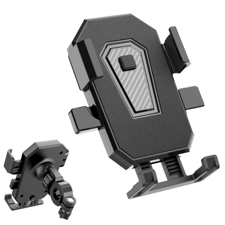 Biciklis telefontartó, rezgésálló, 1,8-3,0 cm, fekete