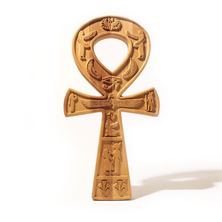 Cruce Ankh lemn masiv, Fag 43cm