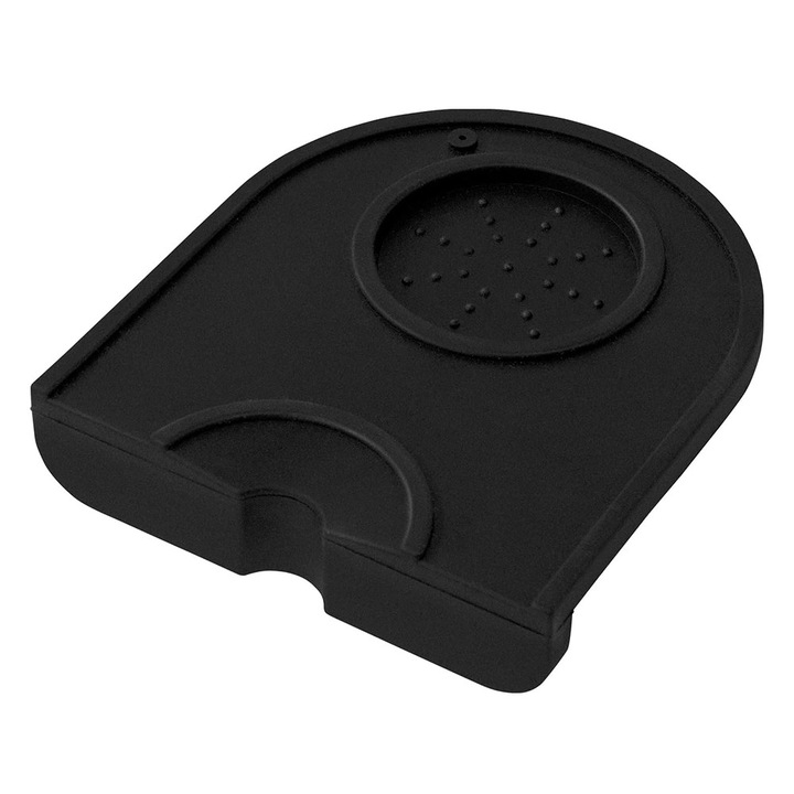 Suport presa si cupla espressor, BOMSTOM, barista tamping mat, 12.5 x 14 cm, cauciuc, negru