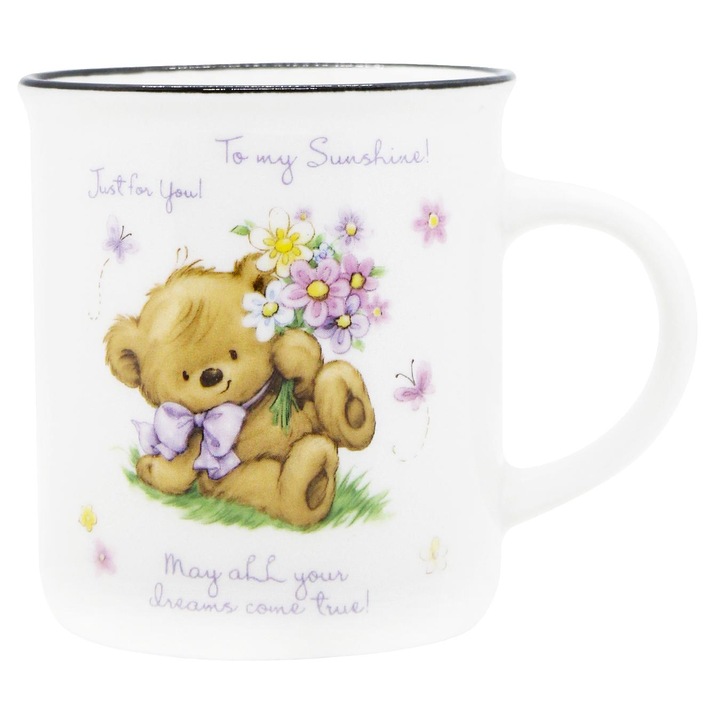 Cana ceramica, Ursulet fundita mov, 310 ml