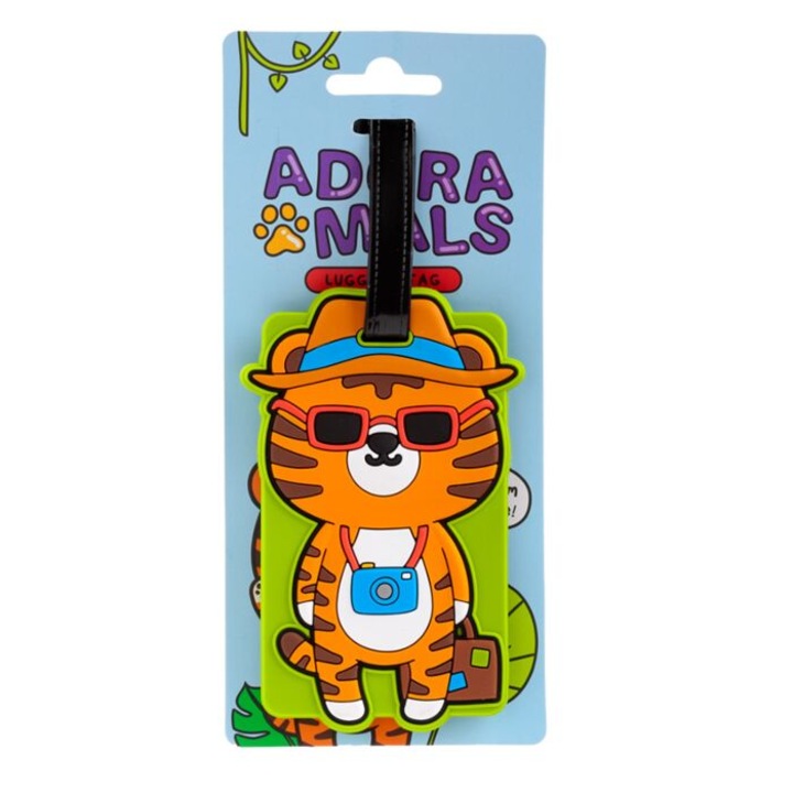 Eticheta de bagaj pentru copii, tigrul Alfie, Adoramals, Luggage Tag, 11.5 x 7 x 0.5 cm