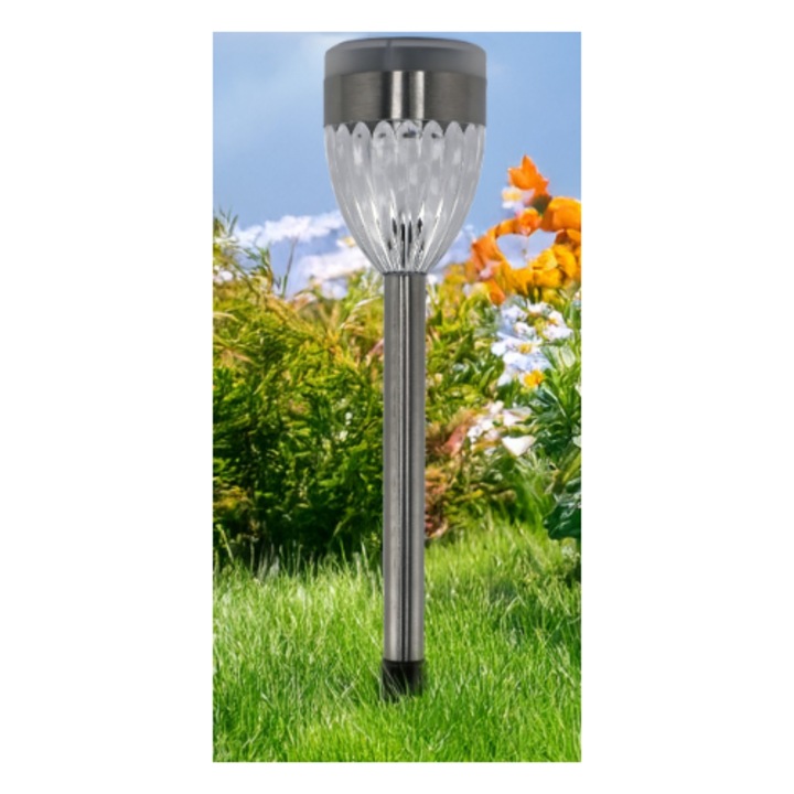 Соларна лампа, 2LED бяла + 2LED RGB, 36, 5x6, 2x6, 2см