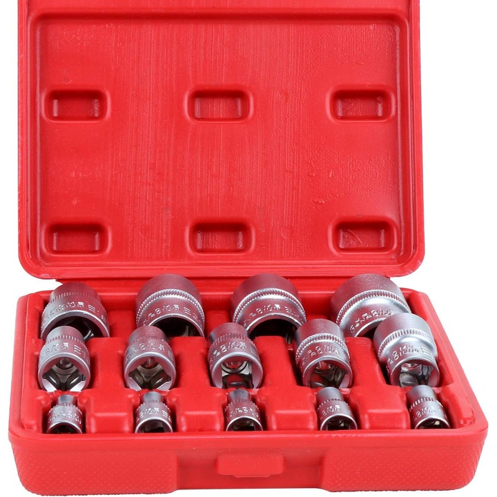 Set de chei cu torsiune, Enforose, 14 piese, otel Chrome-Vanadium, design flexibil, cutie de depozitare