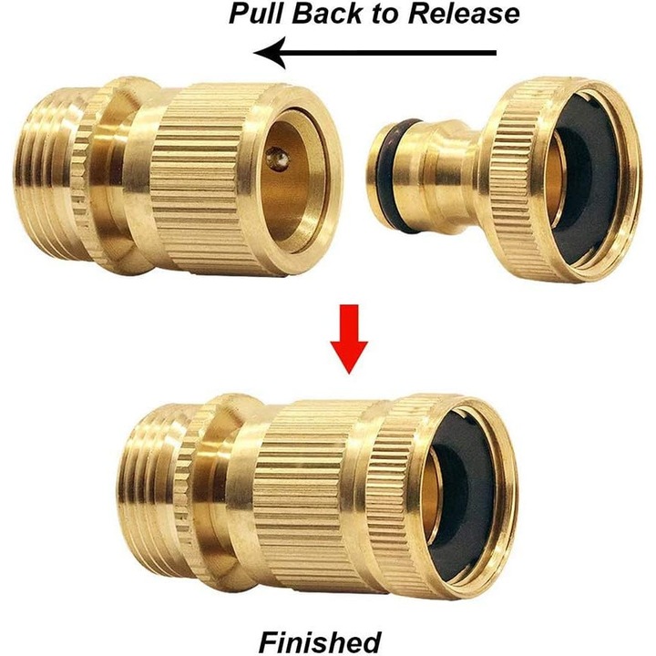 Conector rapid pentru furtun de gradina, Enforose, rezistent la rugina, 3/4 inch, design fara scurgeri