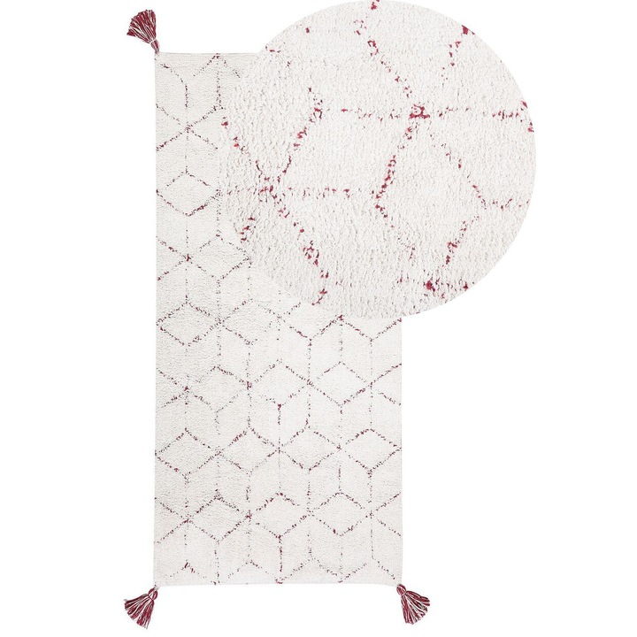 Covor alb 80 x 150 cm Shaggy Sakarya