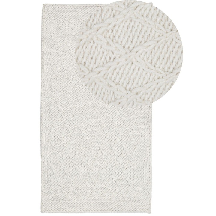 Covor decorativ alb deschis 80 x 150 cm Erzin