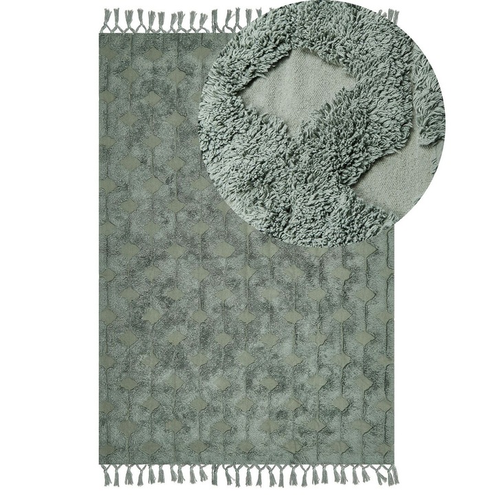 Covor din bumbac verde 160 x 230 cm Kars