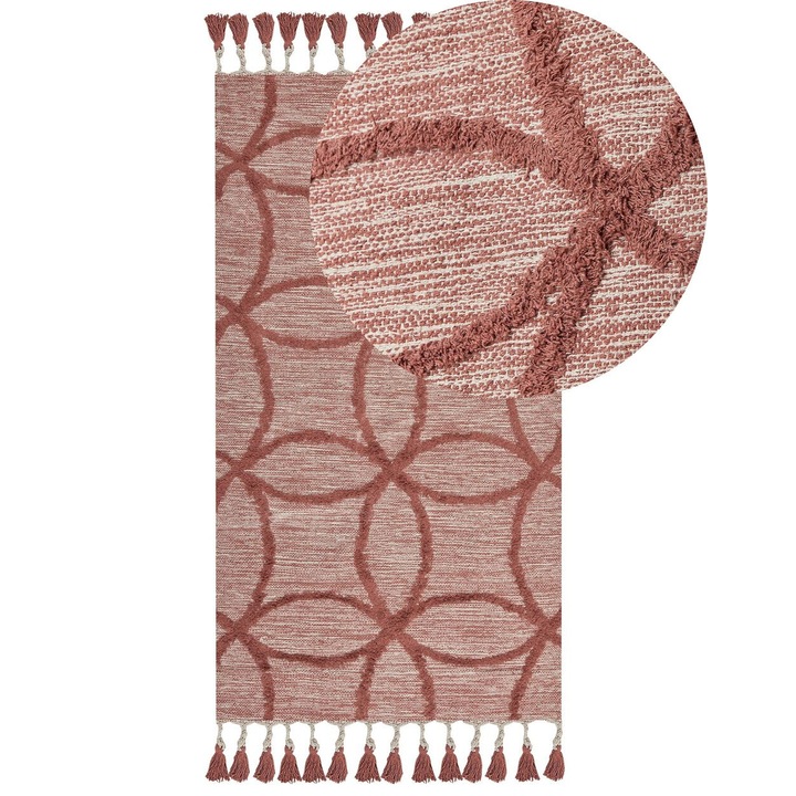 Covor rosu din bumbac 80 x 150 cm Kirsehir