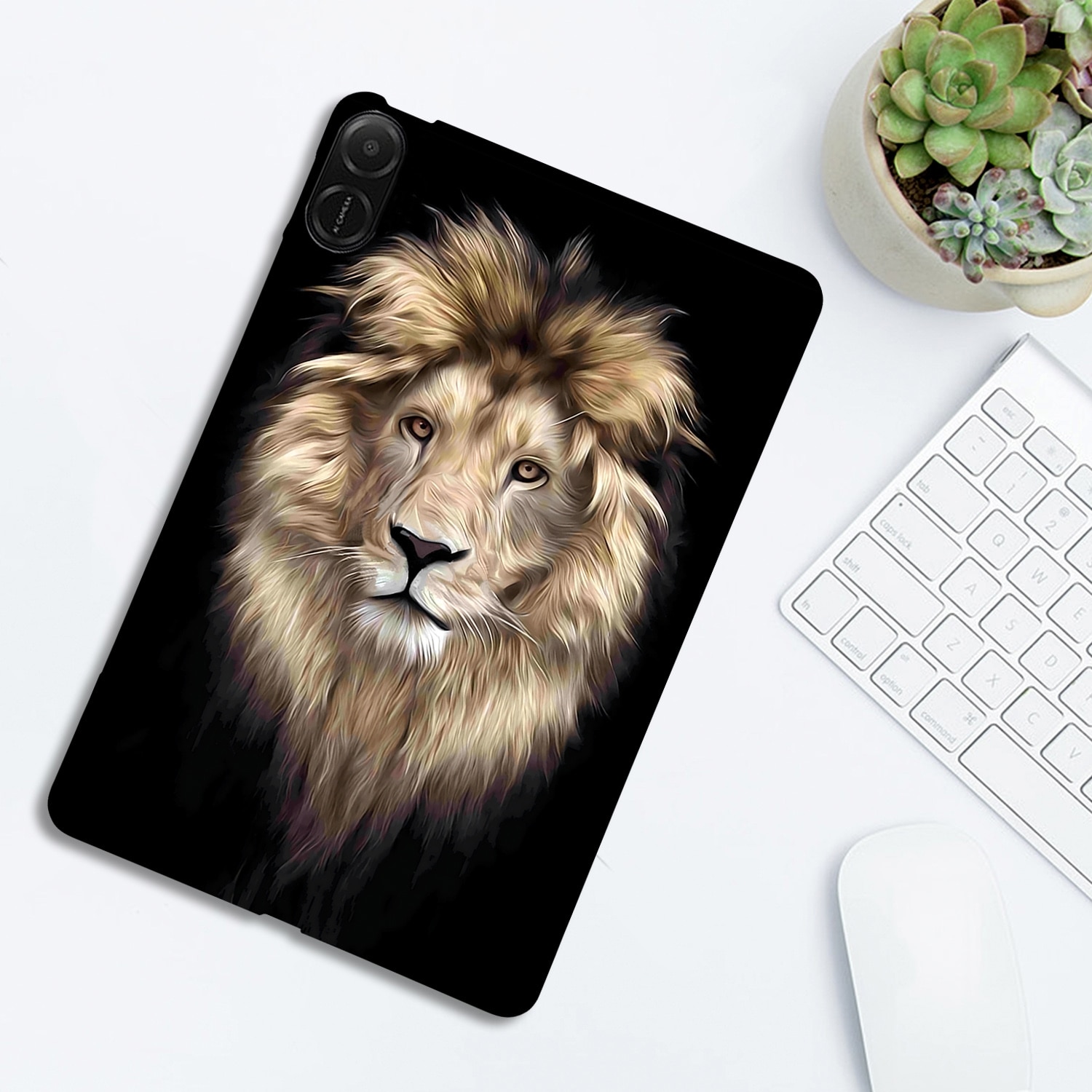 Husa tableta pentru Honor Pad X8a, model cu desen colorat de leu, TPU inteligent, protectie completa, desen colorat de leu