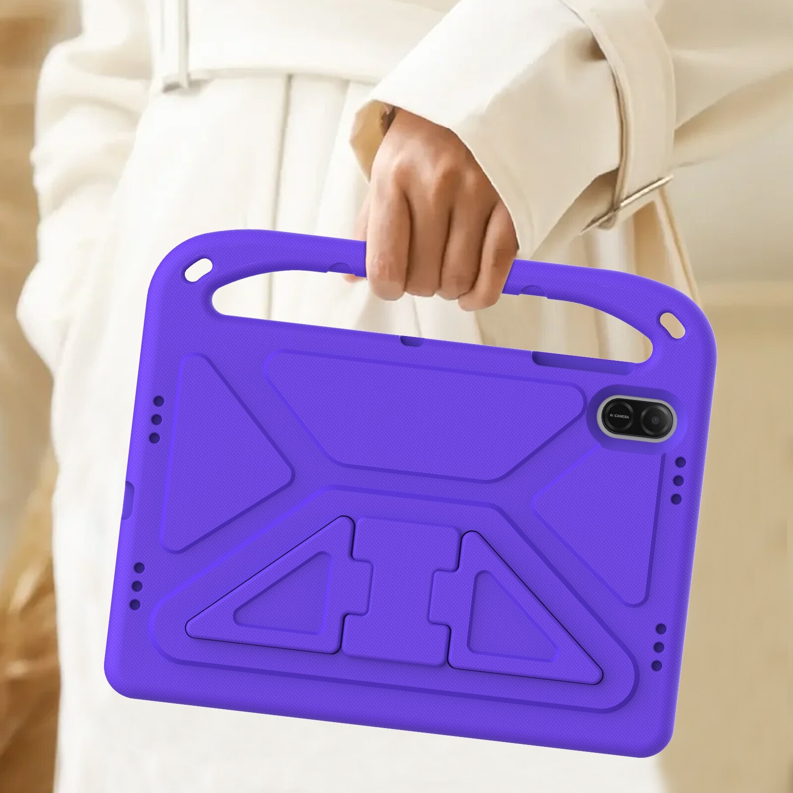Husa tableta pentru Honor Pad X8a, EVA portabila cu manere, rezistenta la socuri, mov