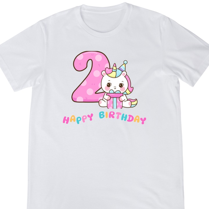 Fehér gyerek póló, többszínű rajz, vicces üzenet, 88-96 CM