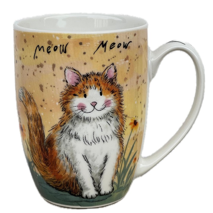 Cana ceramica, Pisica maro, 350 ml