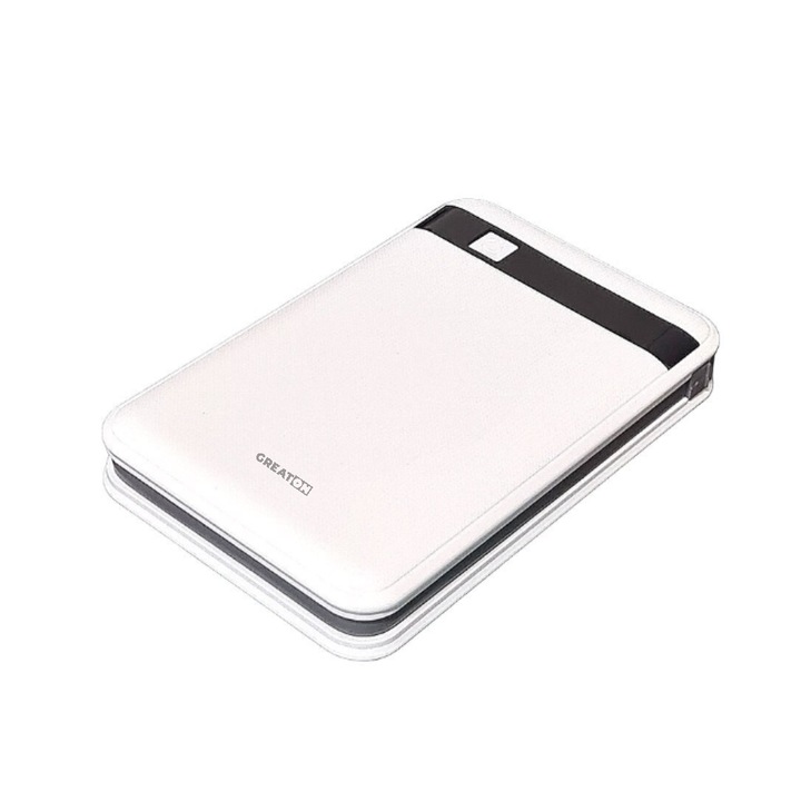 Baterie Externa GREATON, 15000 mAh Cu Cablu USB Incorporat, 4 Iesiri, Compatibilitate Android Si IOS