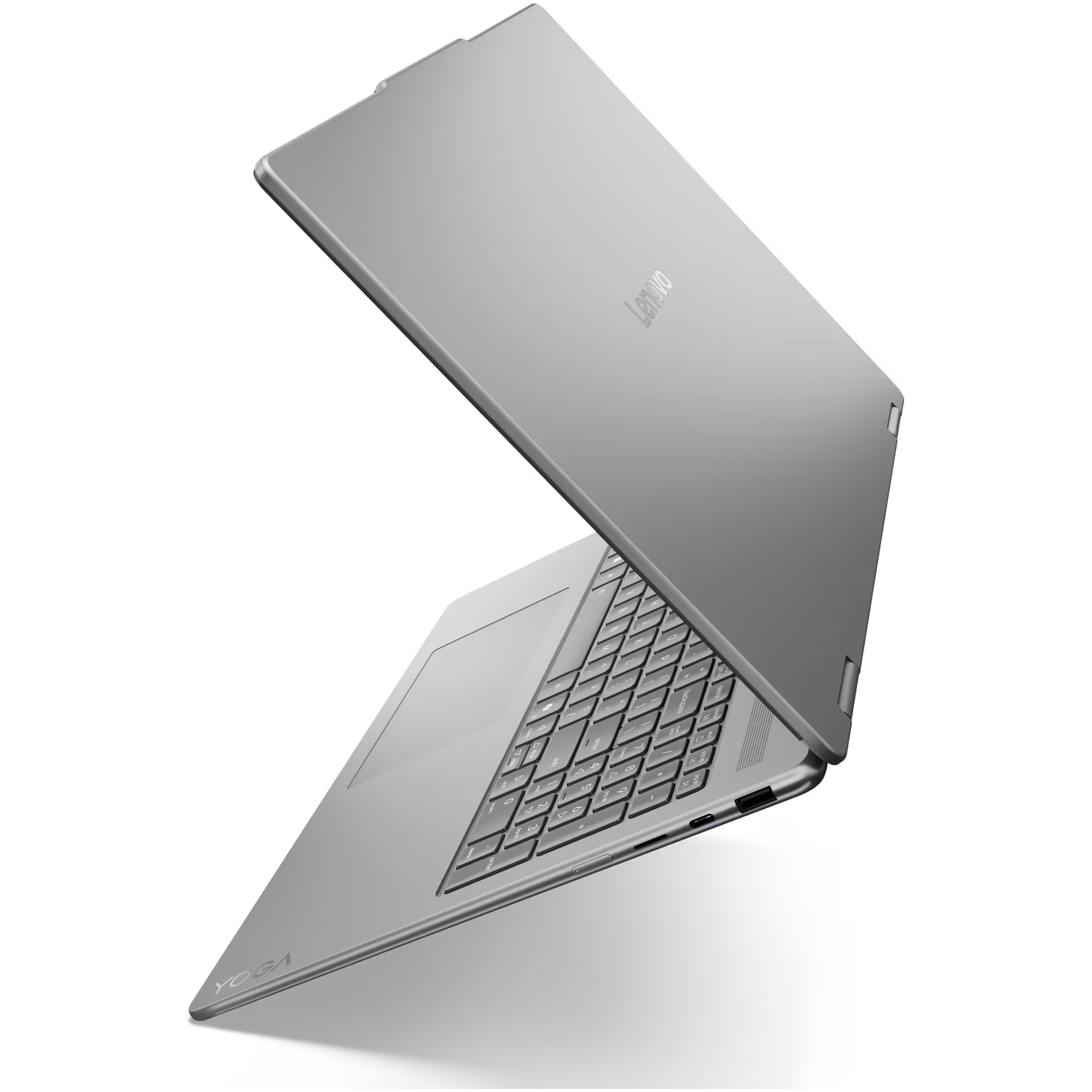 Laptop Lenovo Yoga 7 2-in-1 16ILL10 cu procesor Intel® Core Ultra 7 256V pana la 4.8GHz, 16" 2.8K, WQXGA+, OLED, 120Hz, Touch, 16GB LPDDR5x RAM, 512GB SSD, Intel® Arc™ Graphics, Windows 11 Home, Luna Grey, 3y on-site Premium Care