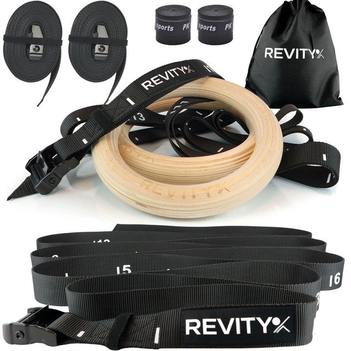 Set Inele de sala, Revity, 2 bucati, accesorii incluse, negru, 23.5cm