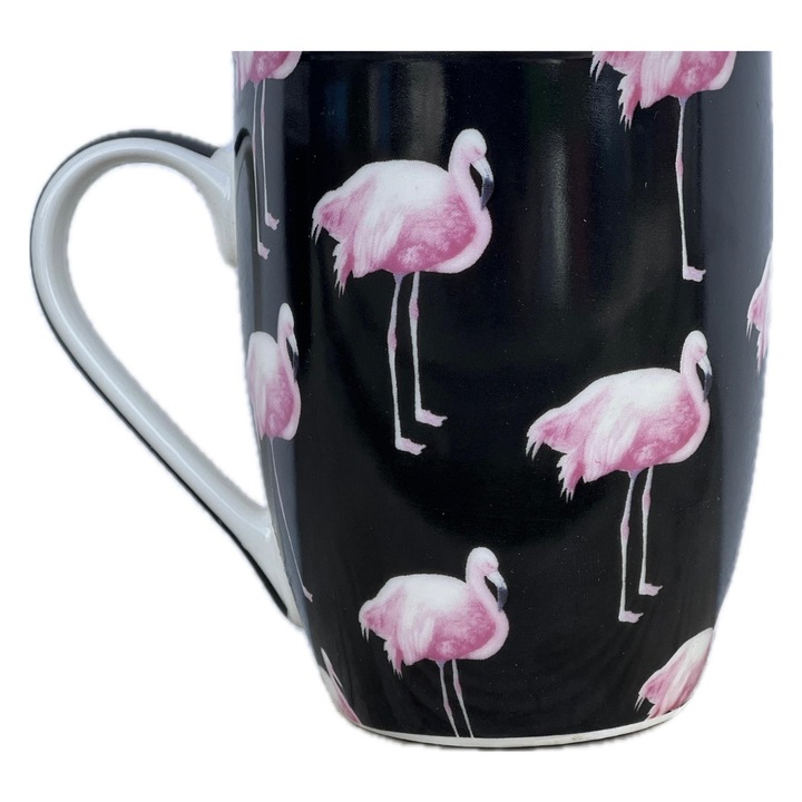 Cana ceramica flamingo roz, 8.2X10.5X5.4 CM 350 ml