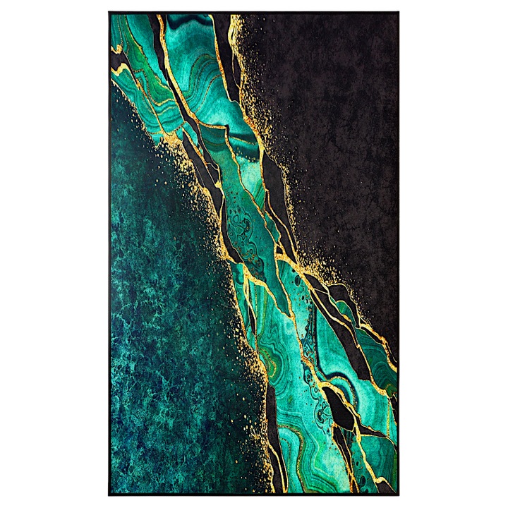 Covor antiderapant Decorator Home Fancy albastru 80x160cm, modern, elegant