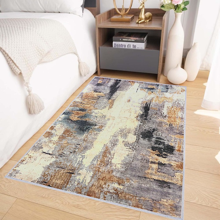 Covor Decorator Home Fancy, 50x80cm, antiderapant, poliester, multicolor