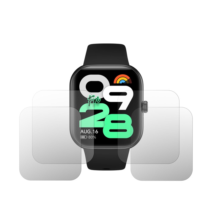 4 db-os Folie24 képernyővédő fólia készlet, Xiaomi Redmi Watch Move-hoz, 2x ultra-átlátszó + 2x matt, öntapadós, rugalmas, önregeneráló