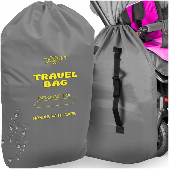 Husa de protectie pentru carucior, Pixel, bagaj pentru avion, gri