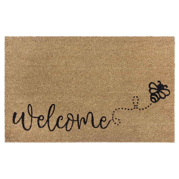 Covorase intrare Hanse Home Mix Mats, design pszczola Bee Welcome, fibra de cocos, dimensiuni standard