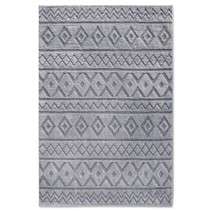 Covor Boho, ELLE Decoration, 80x120cm, poliester, gri deschis