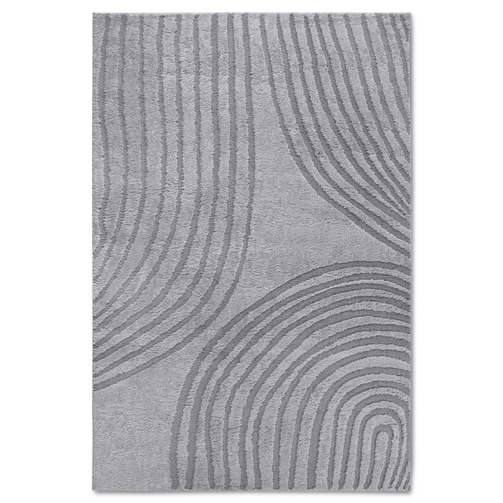 Covor geometric ELLE Decoration, 80x120cm, jasnosar, poliester, 18mm grosime