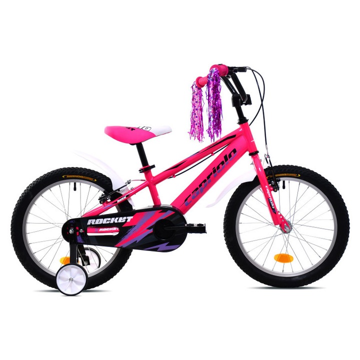 Capriolo Rocket 18" hátra tekerhető gyerek kerékpár Pink