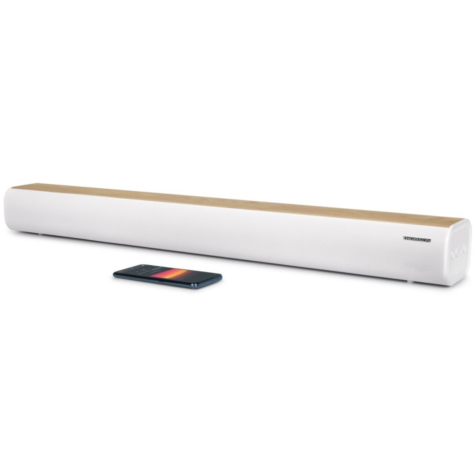Soundbar 2.0, Thomson, Bluetooth, 200 W, 85.8 x 8.7 x 11.3 cm, Alb