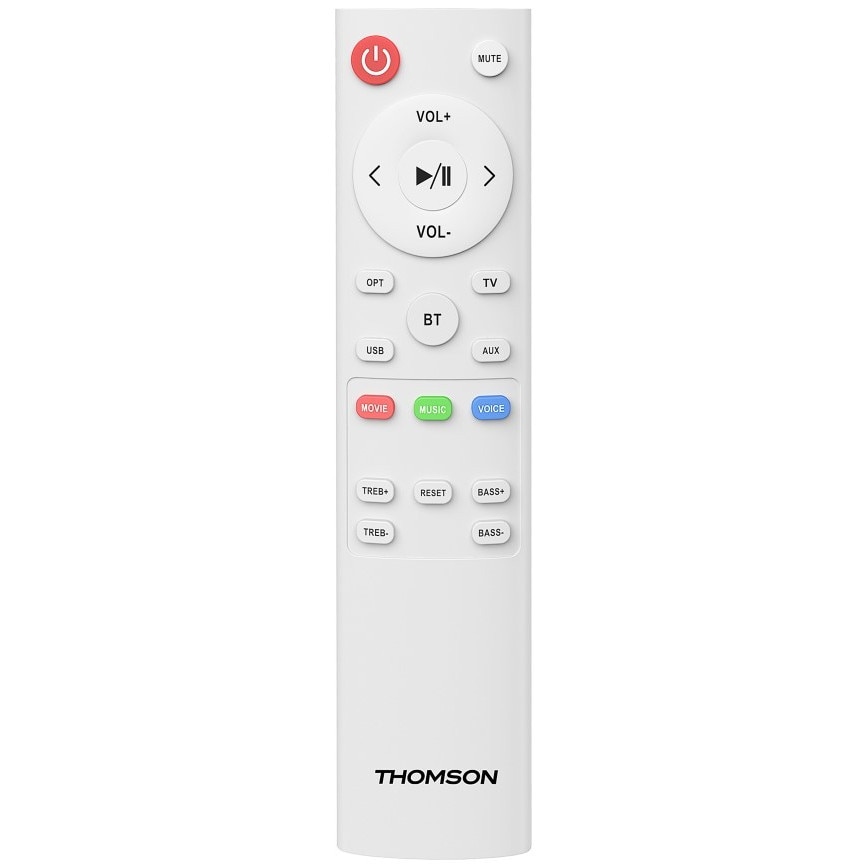 Soundbar 2.0, Thomson, Bluetooth, 200 W, 85.8 x 8.7 x 11.3 cm, Alb