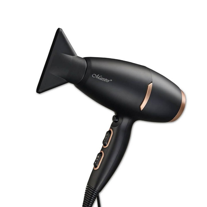 Uscator de par Feel Maestro MR-218, 2100 W, negru-auriu, 3 niveluri de temperatura, 1,75 m cablu